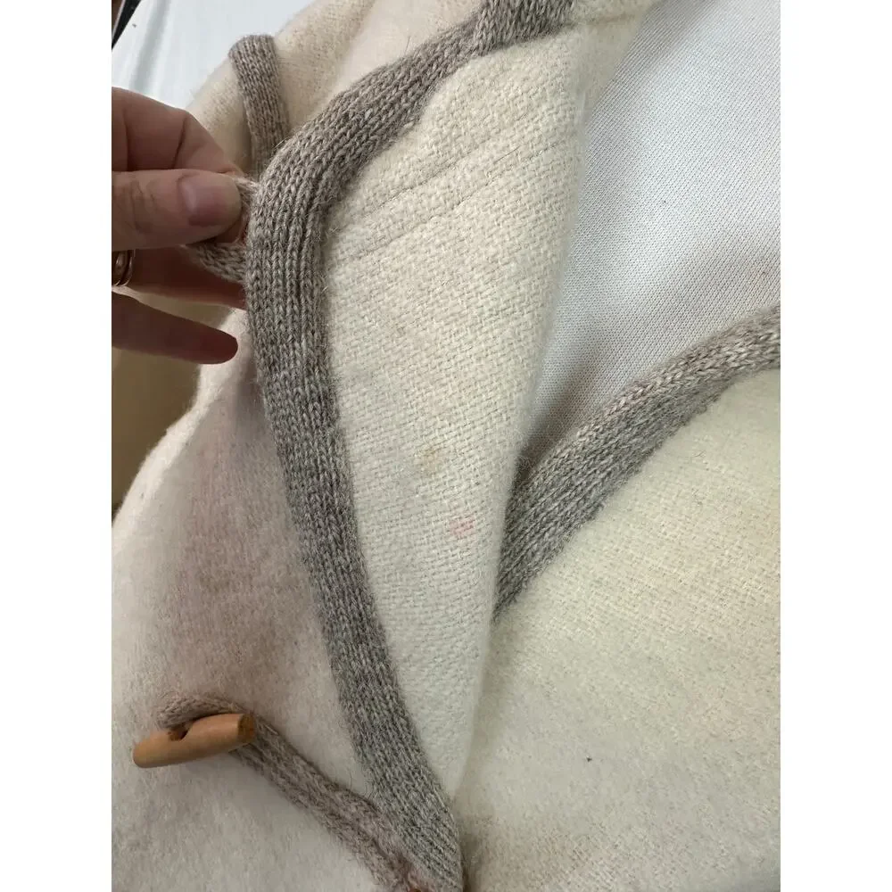 Alafoss Icewool S Ivory 100% Pure Virgin Wool Long Cardigan Sweater Coat - Picture 11 of 16